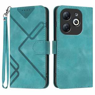 For Infinix Smart 8 Line Pattern Skin Feel Leather Phone Case(Light Blue)