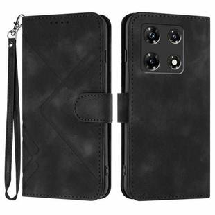 For Infinix Note 30 Pro Line Pattern Skin Feel Leather Phone Case(Black)