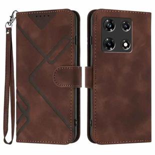 For Infinix Note 30 Pro Line Pattern Skin Feel Leather Phone Case(Coffee)