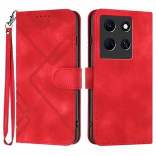For Infinix Note 30 5G Line Pattern Skin Feel Leather Phone Case(Red)