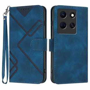 For Infinix Note 30 5G Line Pattern Skin Feel Leather Phone Case(Royal Blue)