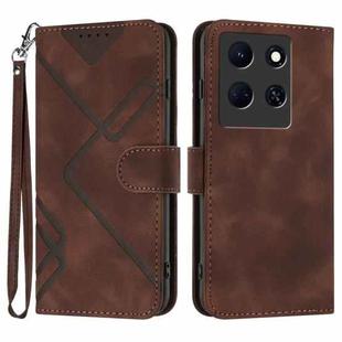 For Infinix Note 30 5G Line Pattern Skin Feel Leather Phone Case(Coffee)