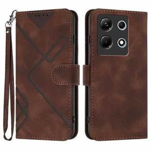 For Infinix Note 30 4G Line Pattern Skin Feel Leather Phone Case(Coffee)