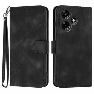 For Infinix Hot 30i Line Pattern Skin Feel Leather Phone Case(Black)