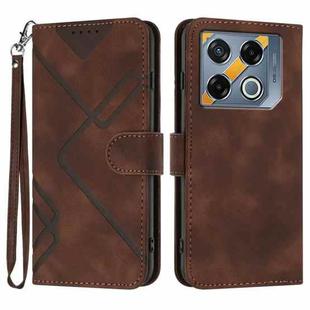 For Infinix GT 20 Pro Line Pattern Skin Feel Leather Phone Case(Coffee)