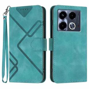 For Infinix Note 40 4G Line Pattern Skin Feel Leather Phone Case(Light Blue)
