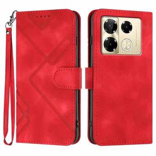 For Infinix Note 40 Pro 4G / 5G Line Pattern Skin Feel Leather Phone Case(Red)