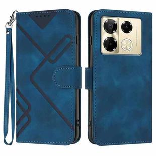 For Infinix Note 40 Pro 4G / 5G Line Pattern Skin Feel Leather Phone Case(Royal Blue)