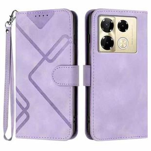 For Infinix Note 40 Pro 4G / 5G Line Pattern Skin Feel Leather Phone Case(Light Purple)