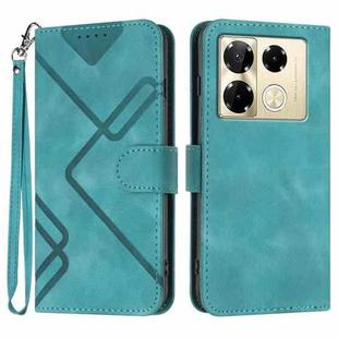 For Infinix Note 40 Pro 4G / 5G Line Pattern Skin Feel Leather Phone Case(Light Blue)