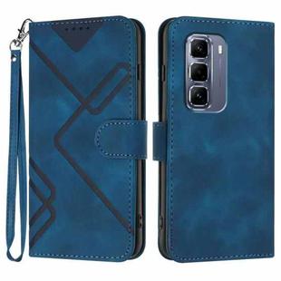 For Infinix Hot 50 Pro+ 4G Line Pattern Skin Feel Leather Phone Case(Royal Blue)