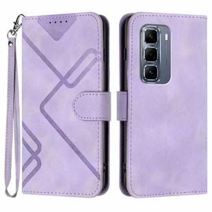 For Infinix Hot 50 Pro+ 4G Line Pattern Skin Feel Leather Phone Case(Light Purple)