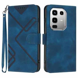For Infinix Note 50 4G / Note 50 Pro 4G Line Pattern Skin Feel Leather Phone Case(Royal Blue)