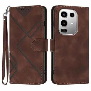 For Infinix Note 50 4G / Note 50 Pro 4G Line Pattern Skin Feel Leather Phone Case(Coffee)