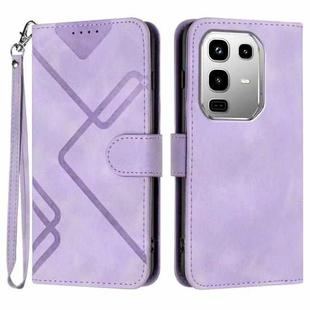 For Infinix Note 50 4G / Note 50 Pro 4G Line Pattern Skin Feel Leather Phone Case(Light Purple)