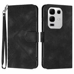 For Infinix Note 50x Line Pattern Skin Feel Leather Phone Case(Black)