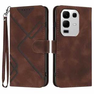 For Infinix Note 50x Line Pattern Skin Feel Leather Phone Case(Coffee)