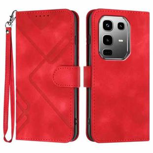 For Infinix Note 50 Pro+ Line Pattern Skin Feel Leather Phone Case(Red)