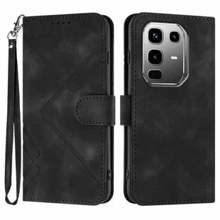 For Infinix Note 50 Pro+ Line Pattern Skin Feel Leather Phone Case(Black)