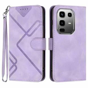 For Infinix Note 50 Pro+ Line Pattern Skin Feel Leather Phone Case(Light Purple)
