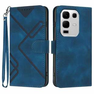For Infinix Note 50s Line Pattern Skin Feel Leather Phone Case(Royal Blue)