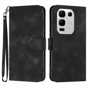 For Infinix Note 50s Line Pattern Skin Feel Leather Phone Case(Black)