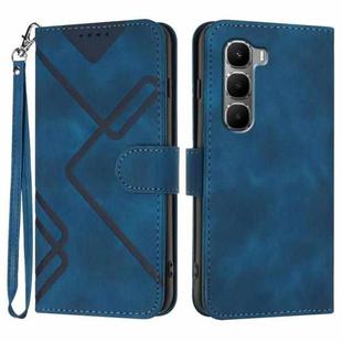 For Infinix Hot 60 4G / Hot 60i 4G Line Pattern Skin Feel Leather Phone Case(Royal Blue)