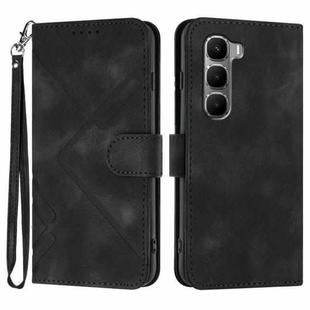 For Infinix Hot 60 4G / Hot 60i 4G Line Pattern Skin Feel Leather Phone Case(Black)