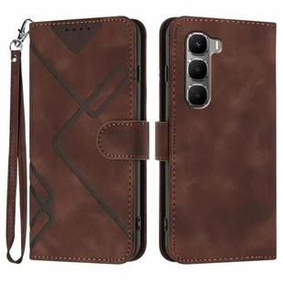 For Infinix Hot 60 4G / Hot 60i 4G Line Pattern Skin Feel Leather Phone Case(Coffee)