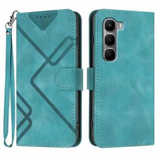 For Infinix Hot 60 4G / Hot 60i 4G Line Pattern Skin Feel Leather Phone Case(Light Blue)
