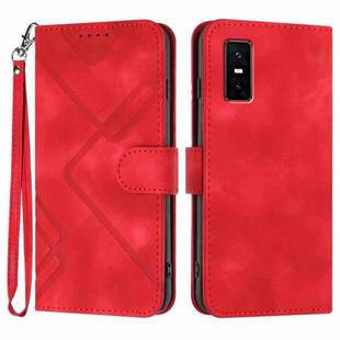 For Infinix GT 30 Pro Line Pattern Skin Feel Leather Phone Case(Red)