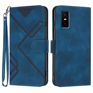 For Infinix GT 30 Pro Line Pattern Skin Feel Leather Phone Case(Royal Blue)