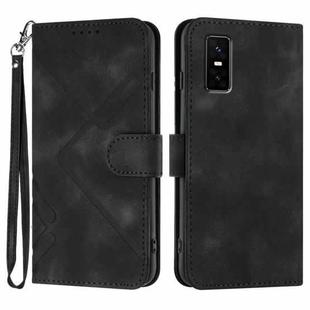 For Infinix GT 30 Pro Line Pattern Skin Feel Leather Phone Case(Black)