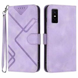 For Infinix GT 30 Pro Line Pattern Skin Feel Leather Phone Case(Light Purple)