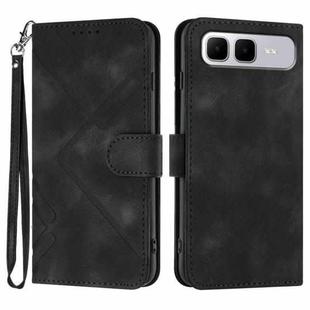 For Infinix Smart 10 Plus 4G Line Pattern Skin Feel Leather Phone Case(Black)