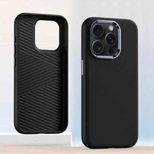 For iPhone 13 Pro Max Metal Lens Frame Leather Full Coverage Shockproof Phone Case(Black)