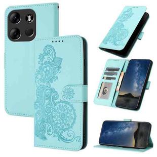 For Tecno Spark Go 2023 Datura Flower Embossed Flip Leather Phone Case(Light blue)