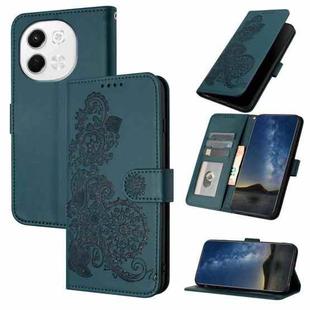 For Tecno Pova 6 Neo 5G / Spark 30 5G Datura Flower Embossed Flip Leather Phone Case(Dark Green)