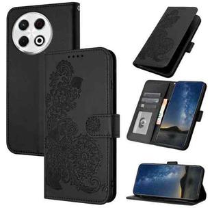 For Tecno Spark 30 Pro 4G Datura Flower Embossed Flip Leather Phone Case(Black)