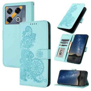 For Infinix GT 20 Pro Datura Flower Embossed Flip Leather Phone Case(Light blue)