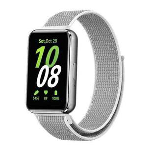 For Samsung Galaxy Fit 3 Woven Nylon Loop Watch Band(Grey White)