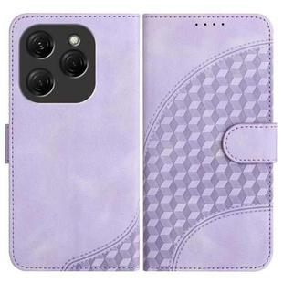 For Tecno Spark 20 Pro YX0060 Elephant Head Embossed Phone Leather Case with Lanyard(Light Purple)