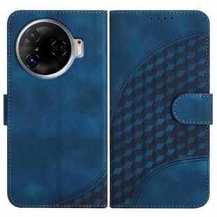 For Tecno Camon 30 Pro YX0060 Elephant Head Embossed Phone Leather Case with Lanyard(Royal Blue)