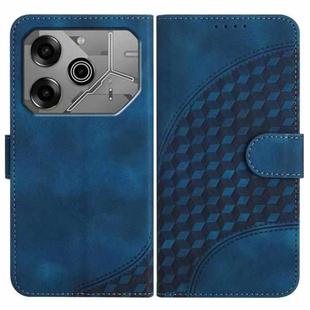 For Tecno Pova 6 Pro YX0060 Elephant Head Embossed Phone Leather Case with Lanyard(Royal Blue)