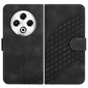 For Tecno Spark 30 4G Elephant Head Embossed Phone Leather Case with Lanyard(Black)