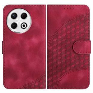 For Tecno Spark 30 Pro 4G Elephant Head Embossed Phone Leather Case with Lanyard(Rose Red)