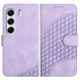 For Tecno Camon 40 Pro 4G Elephant Head Embossed Phone Leather Case with Lanyard(Light Purple)