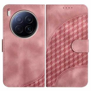 For Tecno Camon 40 Premier Elephant Head Embossed Phone Leather Case with Lanyard(Pink)