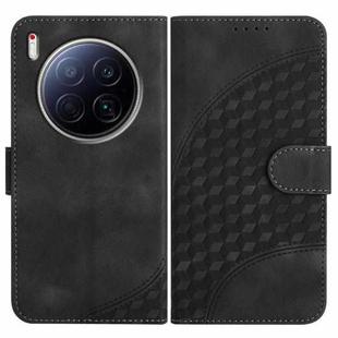 For Tecno Camon 40 Premier Elephant Head Embossed Phone Leather Case with Lanyard(Black)