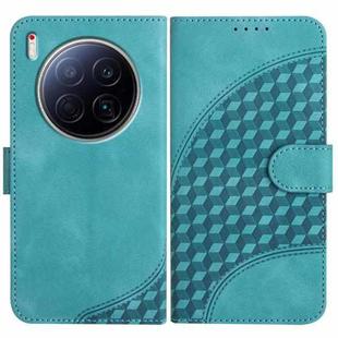 For Tecno Camon 40 Premier Elephant Head Embossed Phone Leather Case with Lanyard(Light Blue)